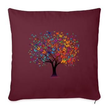 Papillon Arbre Papillons colorés Mouches - Housse de coussin décorative 45 x 45 cm - bordeaux - Devant