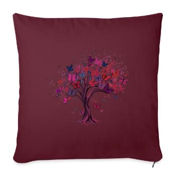 Papillon Arbre Papillons colorés Mouches - Housse de coussin décorative 45 x 45 cm - bordeaux - Devant