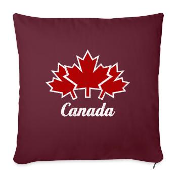 CANADA, CANADA 3 FEUILLES MAPLE UTILISÉES - Housse de coussin décorative 45 x 45 cm - bordeaux - Devant