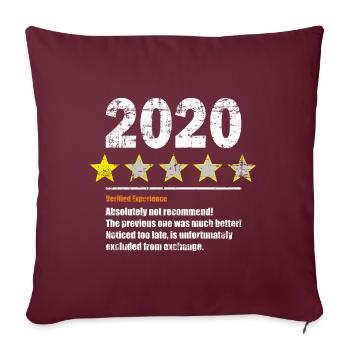 Ein-Stern Schlechtes Jahr 2020 nicht empfohlen - Sofakissenbezug 45 x 45 cm - Burgunderrot - Vorne