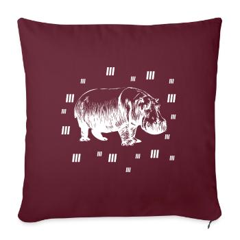 Hippo - Safari Wilderness Africa - Housse de coussin décorative 45 x 45 cm - bordeaux - Devant