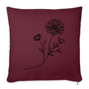 Marguerite Magic: Filigree Flowers in Line Art - Sofa pillowcase 17,3'' x 17,3'' (45 x 45 cm) - burgundy - Front