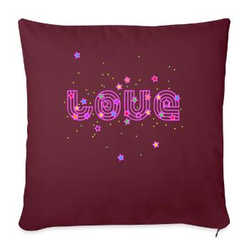 Amour pétillant - Housse de coussin décorative 45 x 45 cm - bordeaux - Devant