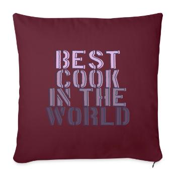 Meilleur cuisinier dans le monde dad - Housse de coussin décorative 45 x 45 cm - bordeaux - Devant