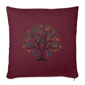 Papillon Arbre Papillons colorés Mouches - Housse de coussin décorative 45 x 45 cm - bordeaux - Devant