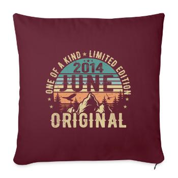 Légendaire depuis juin 2014 Cadeau d’anniversaire 2014 - Housse de coussin décorative 45 x 45 cm - bordeaux - Devant