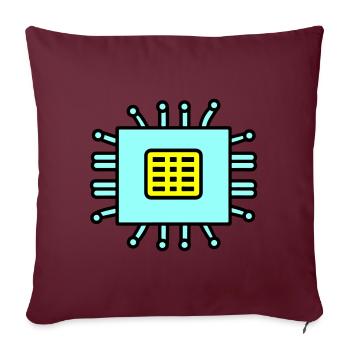Digital Computer Chip Icon - Sofakissenbezug 45 x 45 cm - Burgunderrot - Vorne