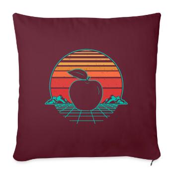 Pomme Fruit Rétro Vintage Retro Wave - Housse de coussin décorative 45 x 45 cm - bordeaux - Devant