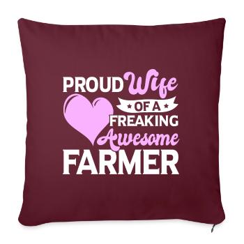 Agriculture Agriculture Agriculture Femme de l’agriculteur - Housse de coussin décorative 45 x 45 cm - bordeaux - Devant