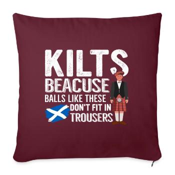 Schottischer Kilt Schottenrock Tartan Schottland - Sofakissenbezug 45 x 45 cm - Burgunderrot - Vorne