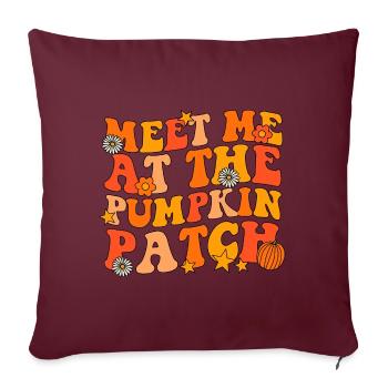 Retrouvez-moi à l’automne groovy des citrouilles - Housse de coussin décorative 45 x 45 cm - bordeaux - Devant