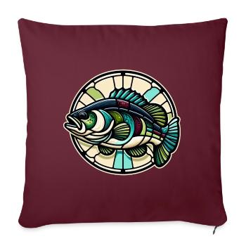Poisson bar - Housse de coussin décorative 45 x 45 cm - bordeaux - Devant