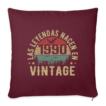 Naissance des légendes 1990 Cadeau d’anniversaire 1990 - Housse de coussin décorative 45 x 45 cm - bordeaux - Devant