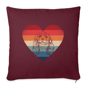 Cavalier King Charles Épagneul - Housse de coussin décorative 45 x 45 cm - bordeaux - Devant