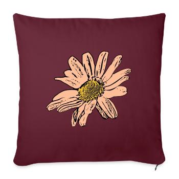 Fleur Pastel Fleurs Fleurs Pastel - Housse de coussin décorative 45 x 45 cm - bordeaux - Devant