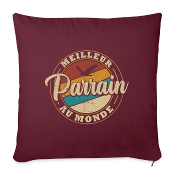 Meilleur parrain au monde - Housse de coussin décorative 45 x 45 cm - bordeaux - Devant