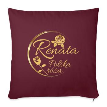 Renata - Rosen - Polnische Rose - Sofakissenbezug 45 x 45 cm - Burgunderrot - Vorne