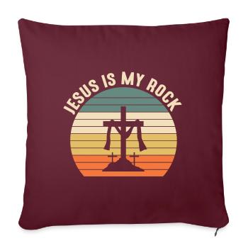 Messages de la Bible Jésus Tribu du Lion de Juda - Housse de coussin décorative 45 x 45 cm - bordeaux - Devant