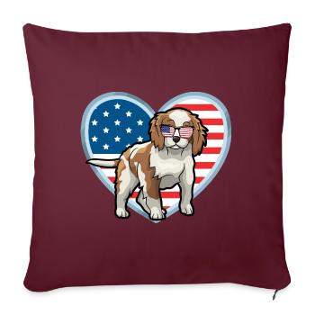 Cavalier King Charles Épagneul - Housse de coussin décorative 45 x 45 cm - bordeaux - Devant