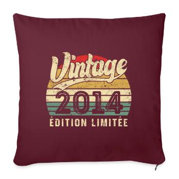 Cadeau D’anniversaire Vintage 2014 Édition Limitée - Housse de coussin décorative 45 x 45 cm - bordeaux - Devant