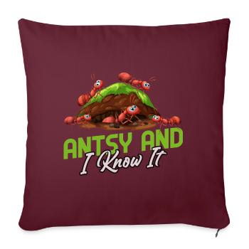 Antsy et je le sais - Housse de coussin décorative 45 x 45 cm - bordeaux - Devant