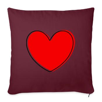 Valentinstag, Valentinstag, Valentinstag - Sofakissenbezug 45 x 45 cm - Burgunderrot - Vorne