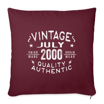 Juillet 2000 Anniversaire en 2000 Cadeau d’anniversaire - Housse de coussin décorative 45 x 45 cm - bordeaux - Devant