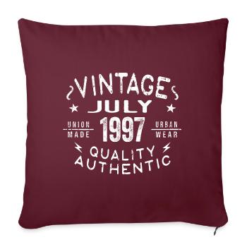 Juillet 1997 Anniversaire en 1997 Cadeau d’anniversaire - Housse de coussin décorative 45 x 45 cm - bordeaux - Devant