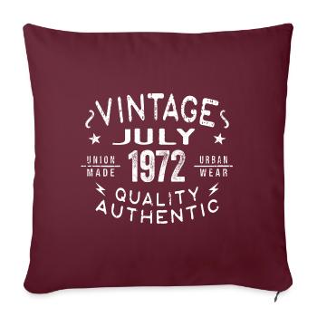 Juillet 1972 Anniversaire en 1972 Cadeau d’anniversaire - Housse de coussin décorative 45 x 45 cm - bordeaux - Devant