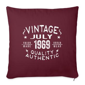 Juillet 1969 Anniversaire en 1969 Cadeau d’anniversaire - Housse de coussin décorative 45 x 45 cm - bordeaux - Devant
