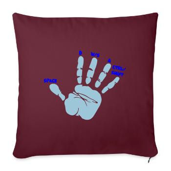 Farbe änderbar | WASD Gamer Gaming Hand - Sofakissenbezug 45 x 45 cm - Burgunderrot - Vorne