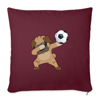 Dabbing Pug Soccer Dab Pug Joueur de football - Housse de coussin décorative 45 x 45 cm - bordeaux - Devant