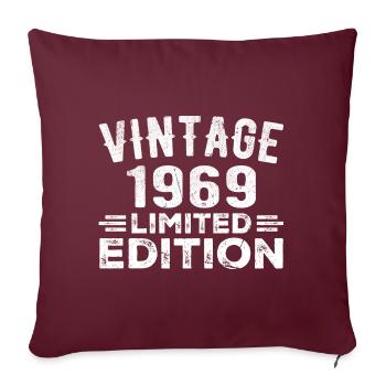 Année de naissance 1969 Année de naissance Millésime 1969 - Housse de coussin décorative 45 x 45 cm - bordeaux - Devant