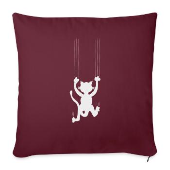 Lustige Katze Niedliche Katze - T-Shirt Humor katzen - Sofakissenbezug 45 x 45 cm - Burgunderrot - Vorne