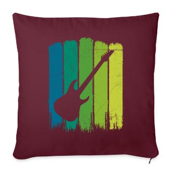 Silhouette de guitare électrique, guitariste rock metal - Housse de coussin décorative 45 x 45 cm - bordeaux - Devant