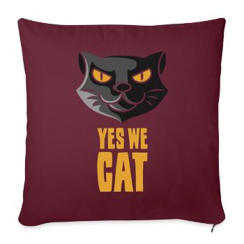 Oui nous chatons, chats chats domestiques oui nous pouvons - Housse de coussin décorative 45 x 45 cm - bordeaux - Devant