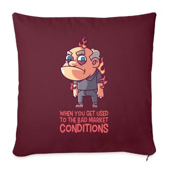 Mauvaises conditions de marché - Housse de coussin décorative 45 x 45 cm - bordeaux - Devant