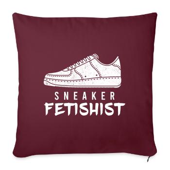 Fétichiste des baskets, cadeau de chaussures de sport - Housse de coussin décorative 45 x 45 cm - bordeaux - Devant