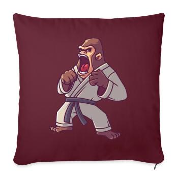 Judo Gorilla, jiu jitsu karaté arts martiaux - Housse de coussin décorative 45 x 45 cm - bordeaux - Devant