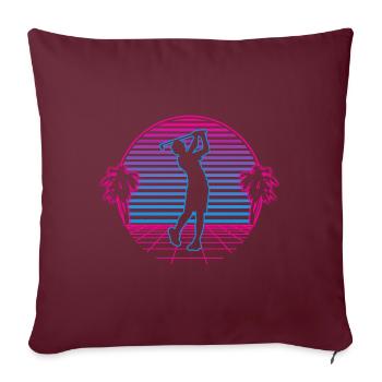 Golf Golfen Golfeur Rétro Vintage Retrowave - Housse de coussin décorative 45 x 45 cm - bordeaux - Devant