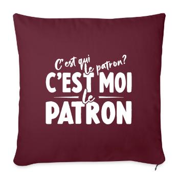 C'est Qui Le Patron C'est Moi Le Patron - Housse de coussin décorative 45 x 45 cm - bordeaux - Devant