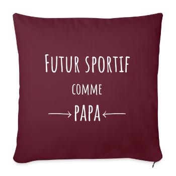 futur sportif cadeau garçon humour - Housse de coussin décorative 45 x 45 cm - bordeaux - Devant