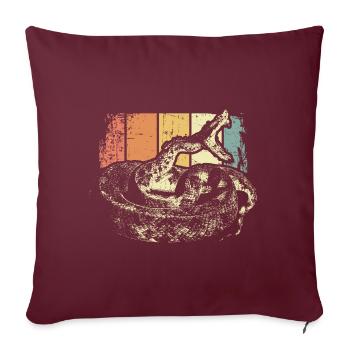 Schlange Reptil - Sofakissenbezug 45 x 45 cm - Burgunderrot - Vorne