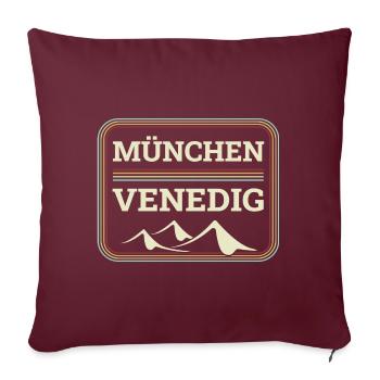 Traversée des Alpes Munich Sentier de randonnée longue distance de Venise - Housse de coussin décorative 45 x 45 cm - bordeaux - Devant
