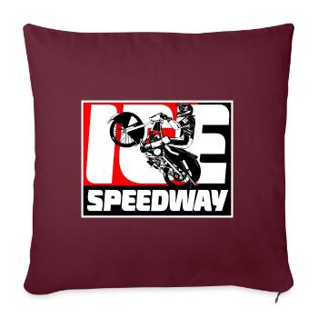 Eisspeedway - Circuit de vitesse sur glace - Circuit sur glace - Housse de coussin décorative 45 x 45 cm - bordeaux - Devant