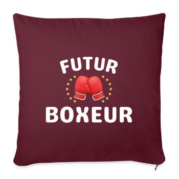 Futur Boxeur - Housse de coussin décorative 45 x 45 cm - bordeaux - Devant