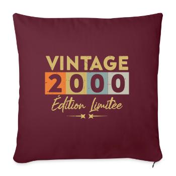 Vintage 2000 Édition Limitée - Housse de coussin décorative 45 x 45 cm - bordeaux - Devant