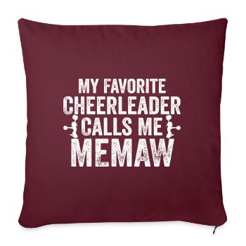 My Favorite Cheerleader Calls Me Memaw - Housse de coussin décorative 45 x 45 cm - bordeaux - Devant