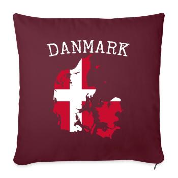 Danemark drapeau carte - Housse de coussin décorative 45 x 45 cm - bordeaux - Devant