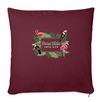 Pura Vida Animals Flamingo Wildlife Beaches Costa - Sofakissenbezug 45 x 45 cm - Burgunderrot - Vorne
